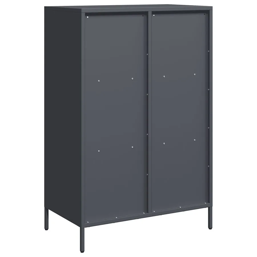Buffet haut anthracite 68x39x103,5 cm acier - 7