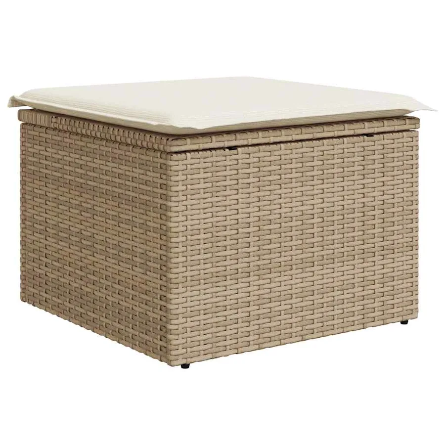 Salon de jardin avec coussins 8 pcs beige résine tressée - 6