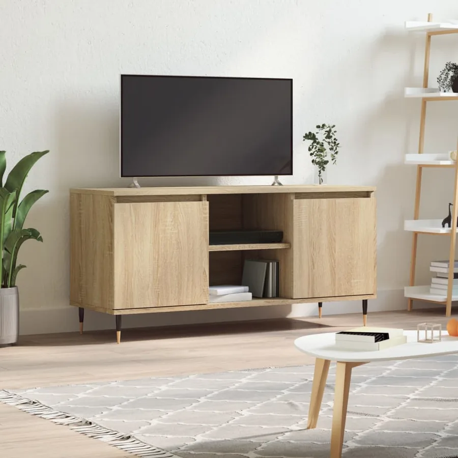 Meuble TV chêne sonoma 104x35x50 cm bois d'ingénierie