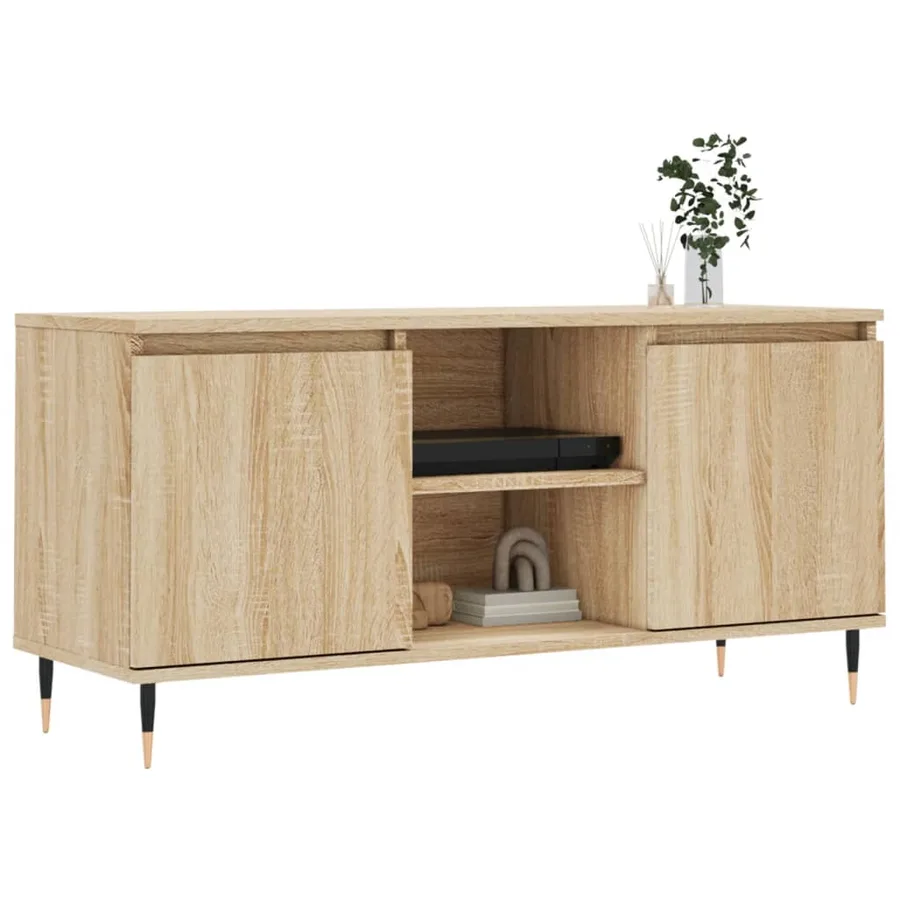 Meuble TV chêne sonoma 104x35x50 cm bois d'ingénierie - 3
