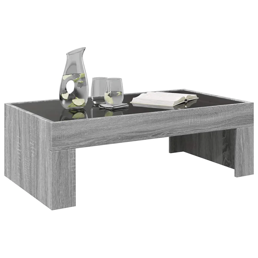 Table basse avec LED infini sonoma gris 90x50x30 cm - 5