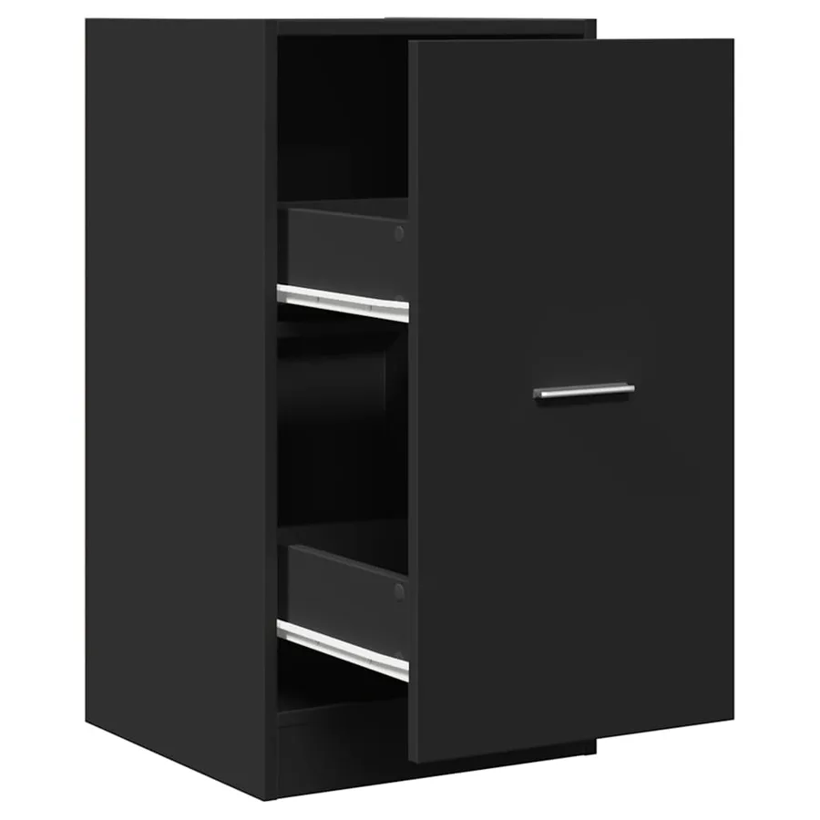 Armoire d'apothicaire noir 40x41x77,5 cm bois d'ingénierie - 2