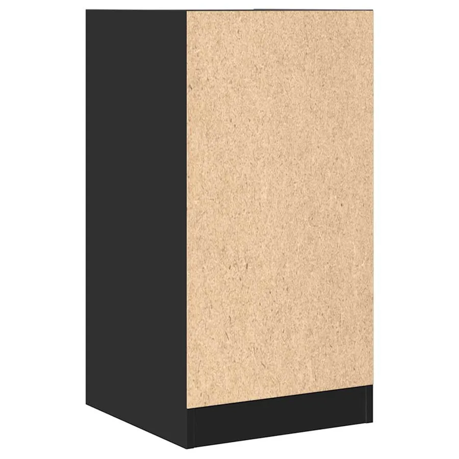 Armoire d'apothicaire noir 40x41x77,5 cm bois d'ingénierie - 6