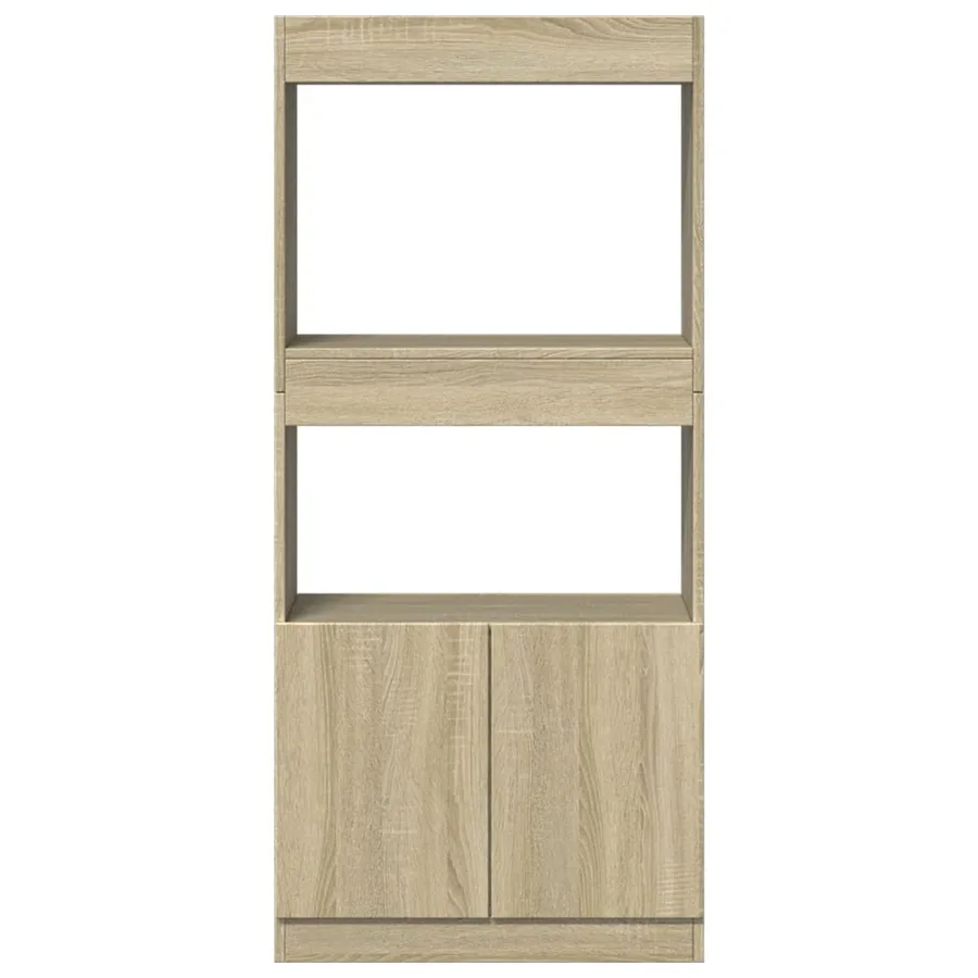 Buffet haut chêne sonoma 63x33x140 cm bois d'ingénierie - 5