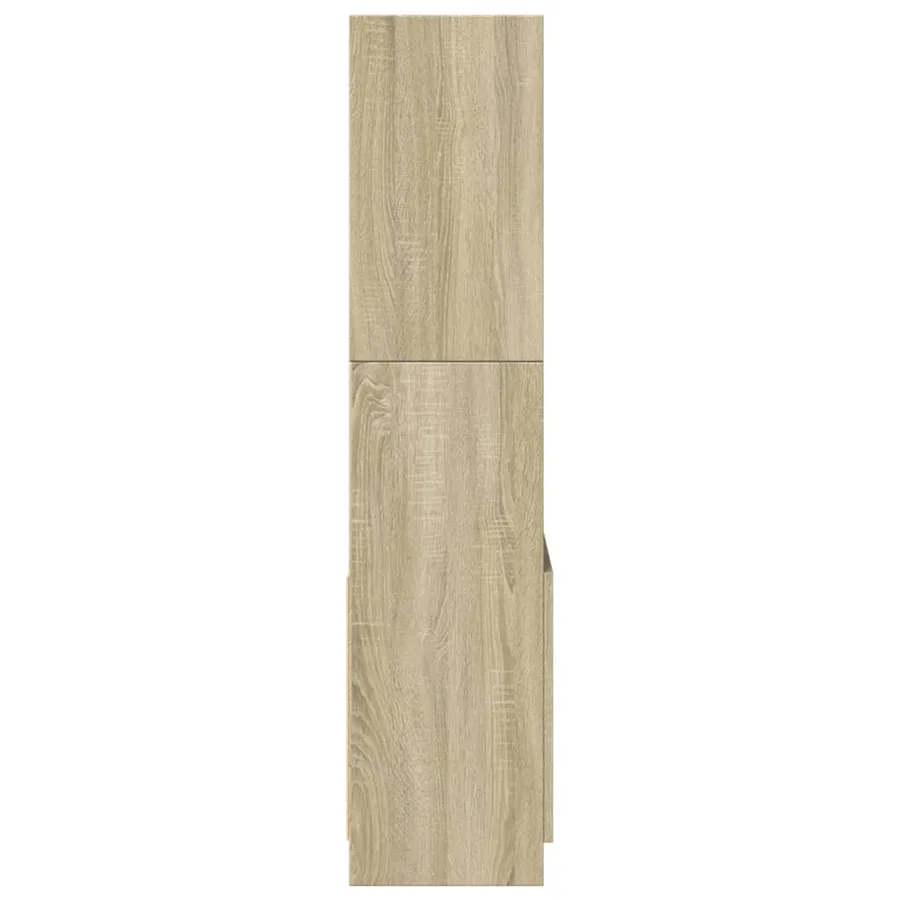 Buffet haut chêne sonoma 63x33x140 cm bois d'ingénierie - 6