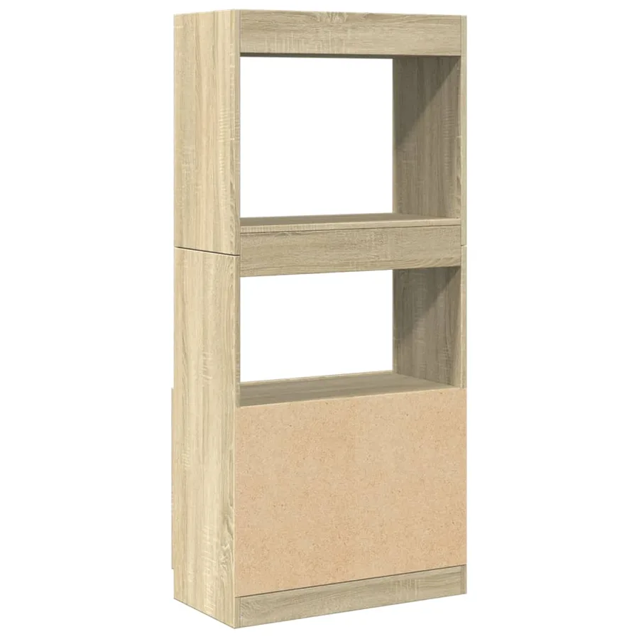 Buffet haut chêne sonoma 63x33x140 cm bois d'ingénierie - 7