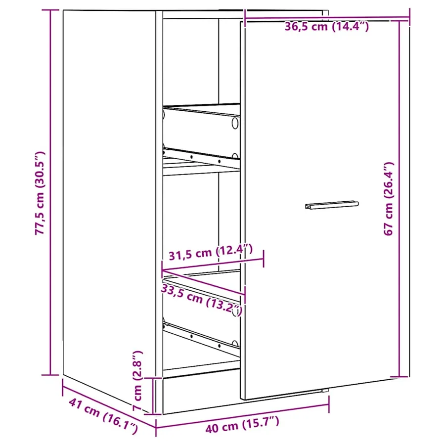 Armoire d'apothicaire chêne artisanal bois d'ingénierie - 12