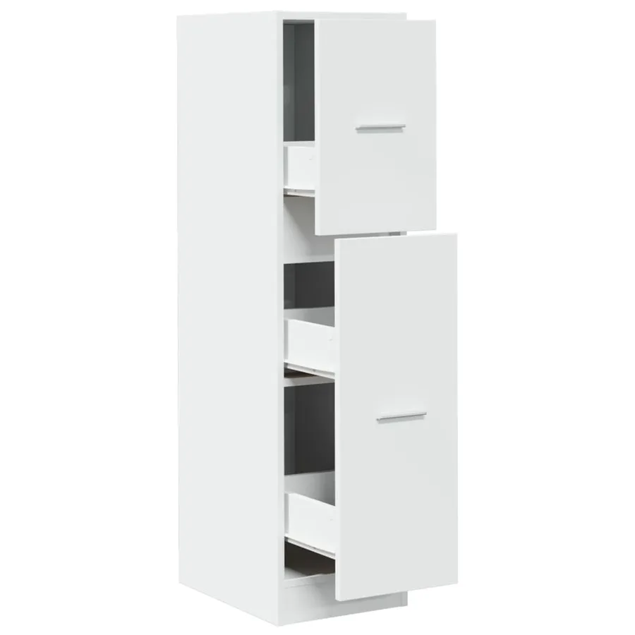 Armoire d'apothicaire blanc 30x41x118 cm bois d'ingénierie - 2