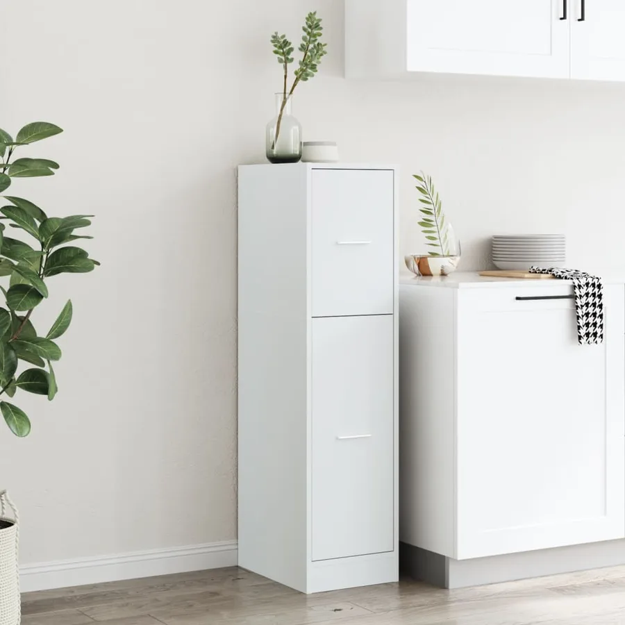 Armoire d'apothicaire blanc 30x41x118 cm bois d'ingénierie - 3