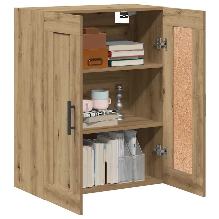 Armoire murale chêne artisanal 69,5x34x90 cm bois d'ingénierie - 3