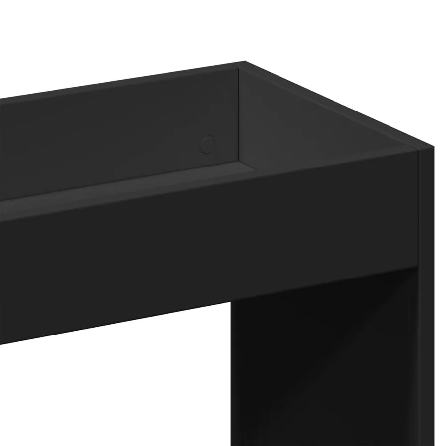 Buffet haut 63x33x180 cm noir bois d'ingénierie - 9