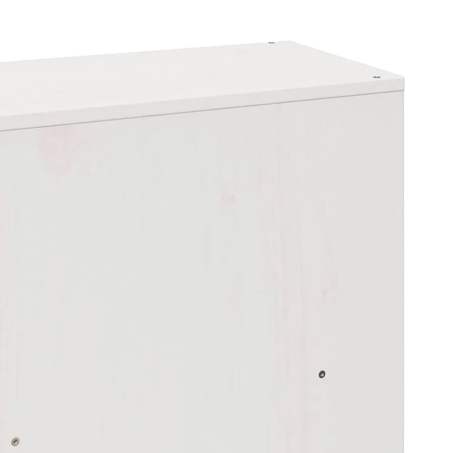Lit bibliothèque sans matelas blanc 200x200 cm bois pin massif - 9