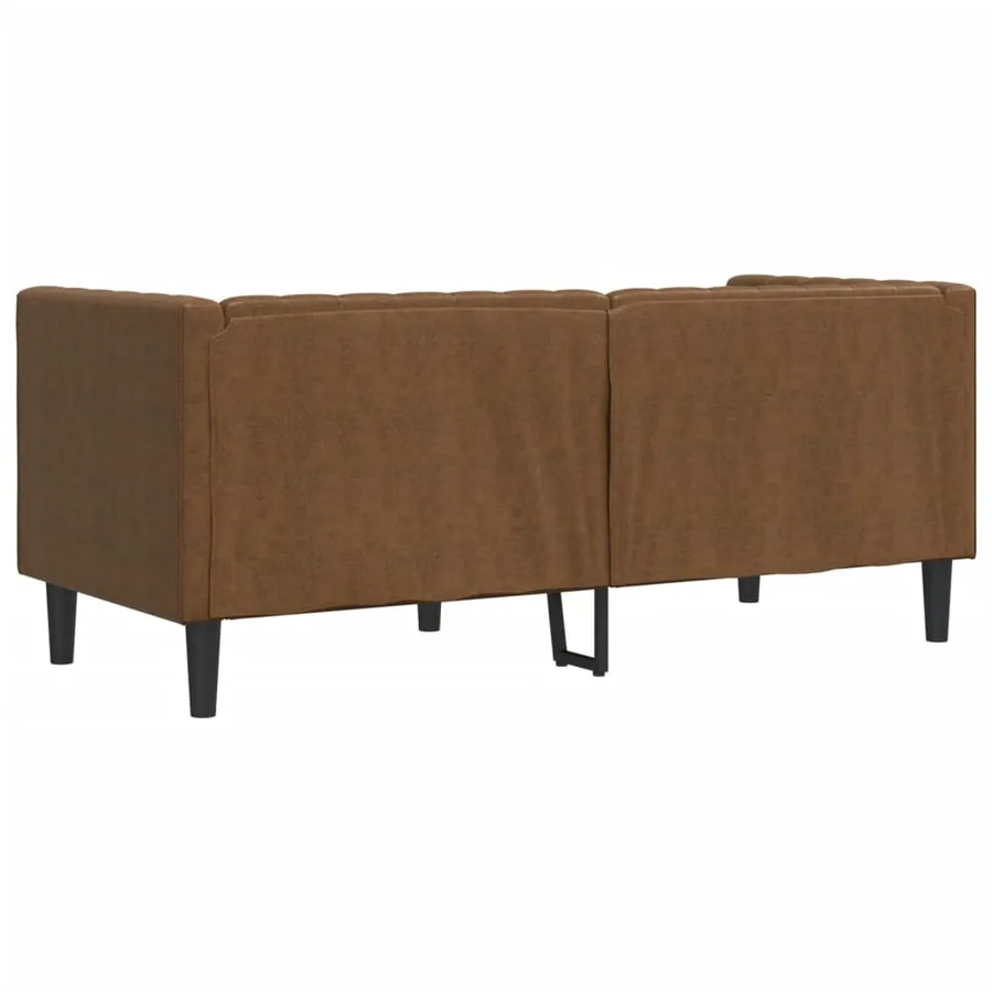 Canapé Chesterfield avec traversins 2 places similicuir daim - 6