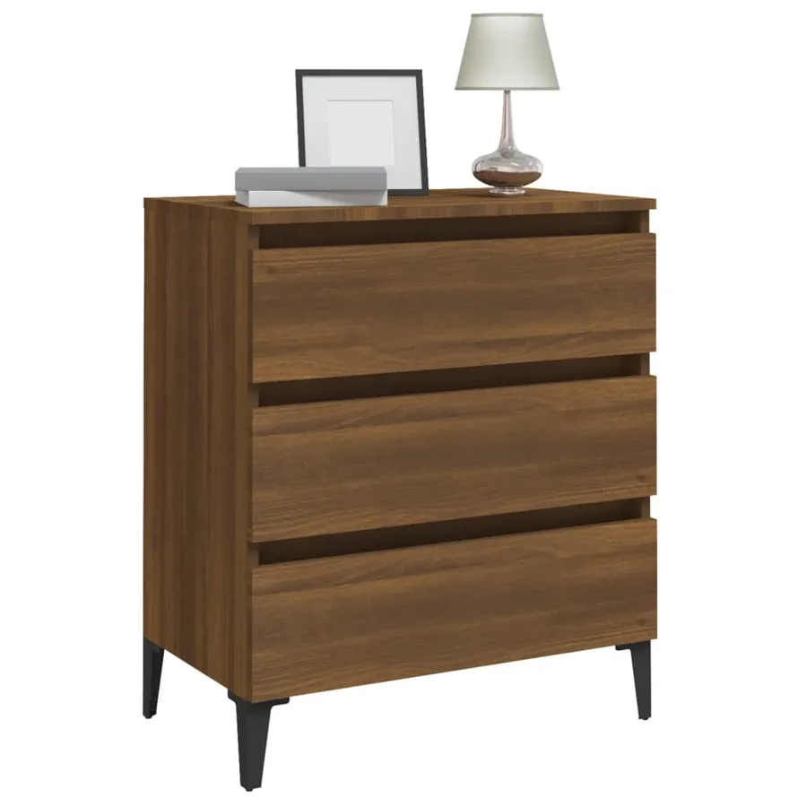 Buffet Chêne marron 60x35x69 cm Bois d'ingénierie - 4