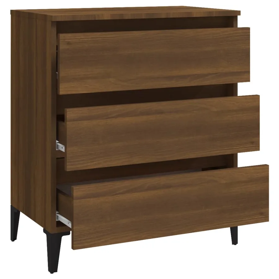 Buffet Chêne marron 60x35x69 cm Bois d'ingénierie - 6