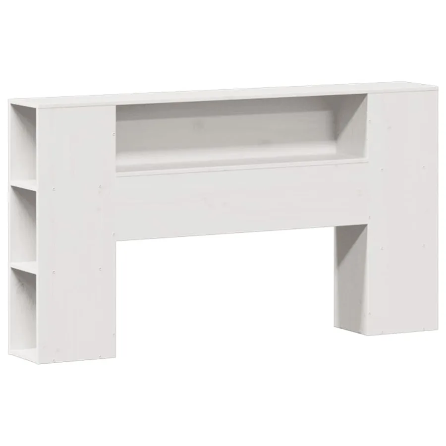 Lit bibliothèque sans matelas blanc 160x200 cm bois pin massif - 7