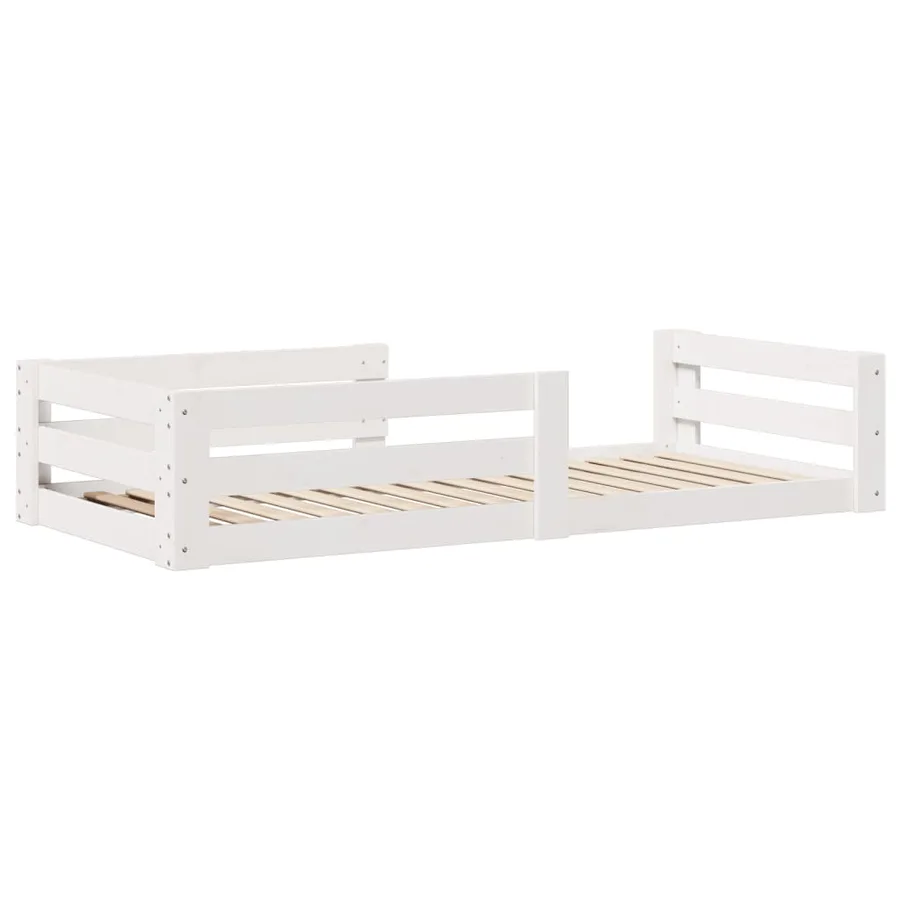 Cadre de lit sans matelas blanc 100x200 cm bois de pin massif - 6