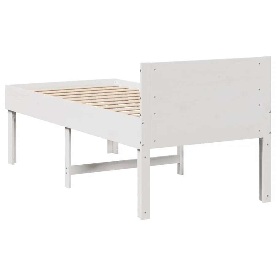 Cadre de lit sans matelas blanc 90x190 cm bois de pin massif - 6