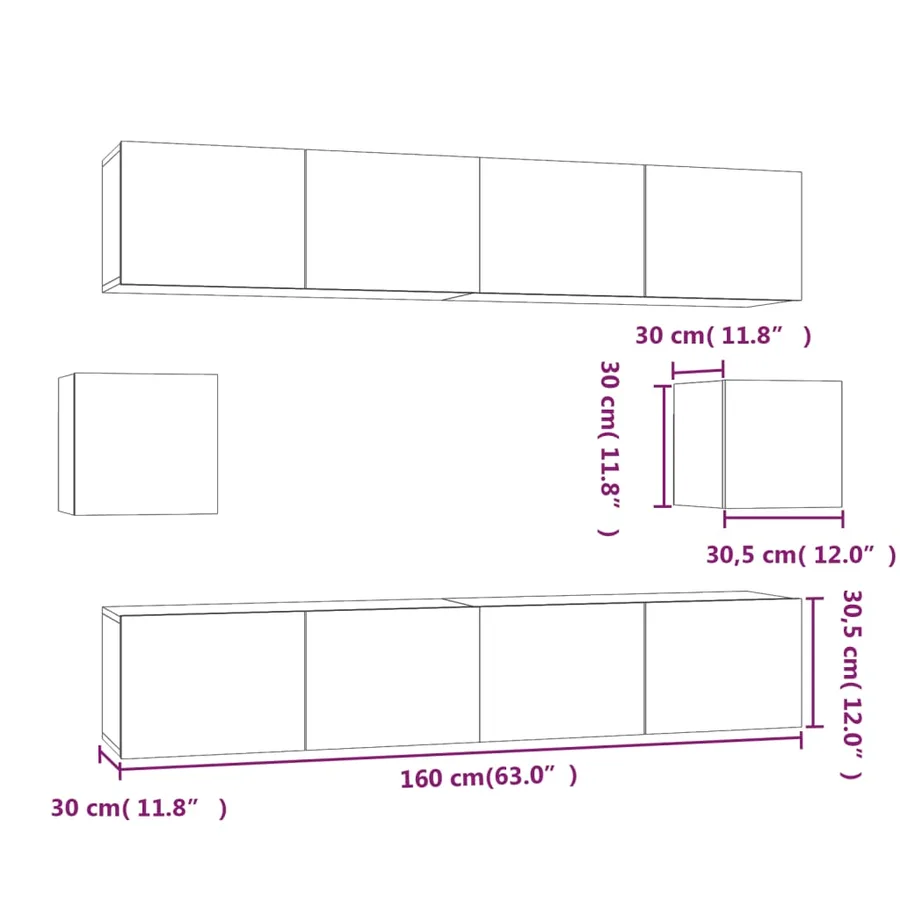 Ensemble de meubles TV 6 pcs Chêne sonoma Bois d'ingénierie - 10