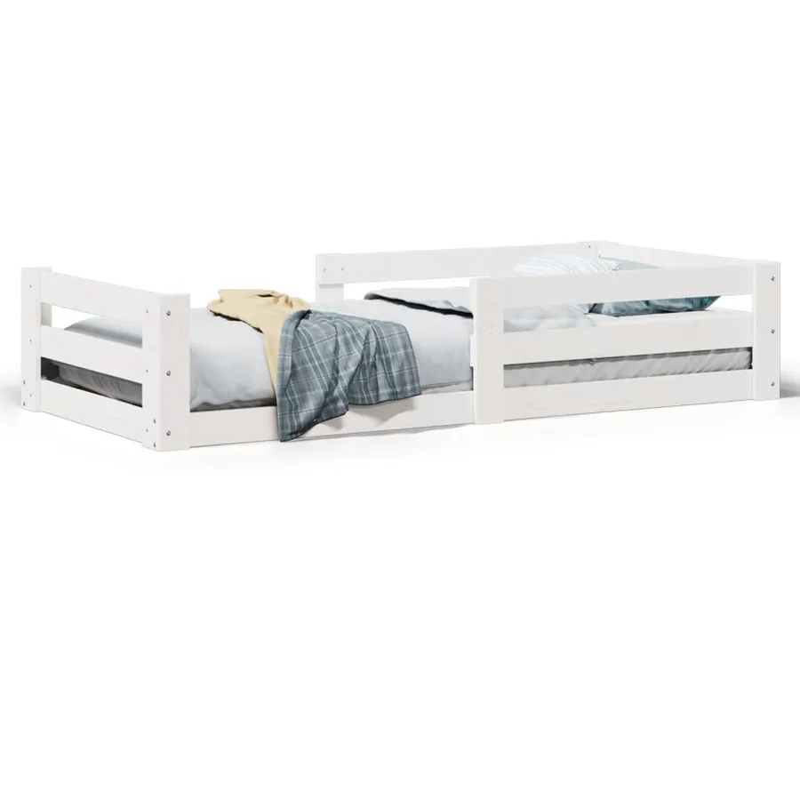 Cadre de lit sans matelas blanc 80x200 cm bois massif de pin - 2