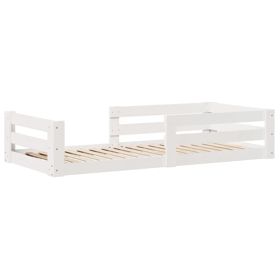 Cadre de lit sans matelas blanc 80x200 cm bois massif de pin - 3
