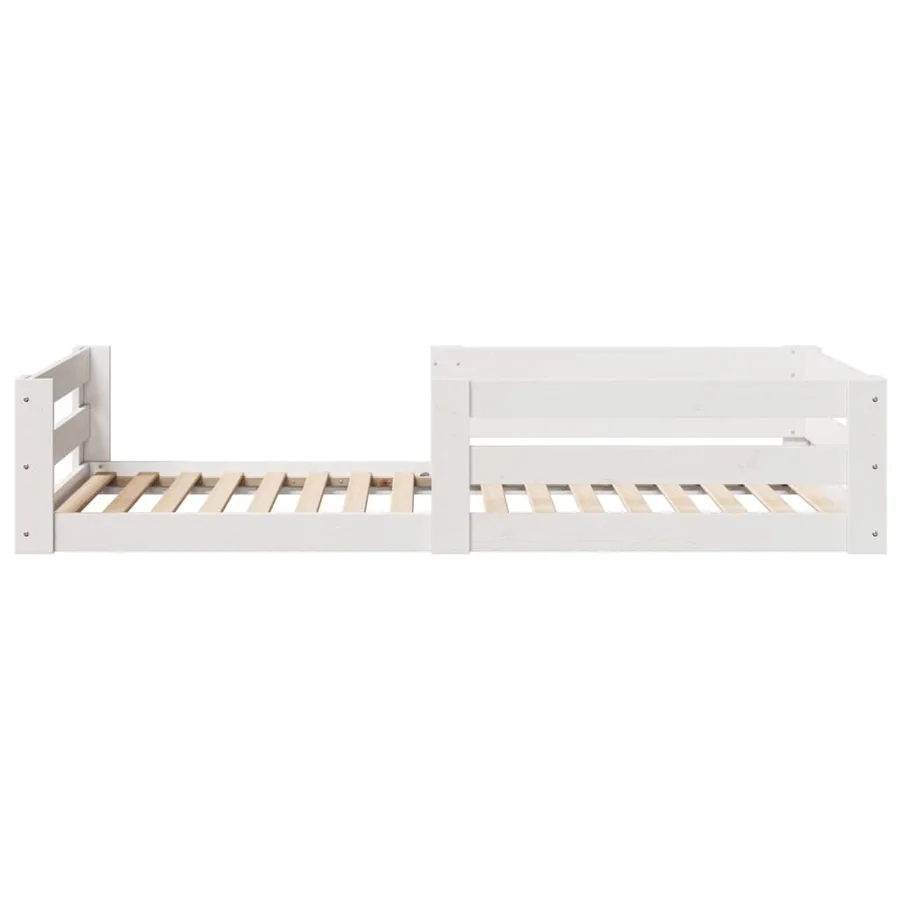 Cadre de lit sans matelas blanc 80x200 cm bois massif de pin - 5