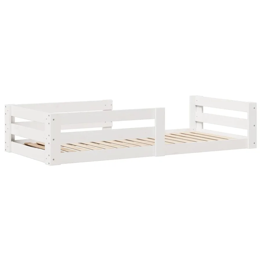 Cadre de lit sans matelas blanc 80x200 cm bois massif de pin - 6