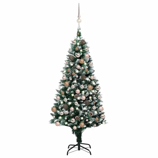 Arbre de Noël artificiel avec LED/boules pommes de pin 180cm
