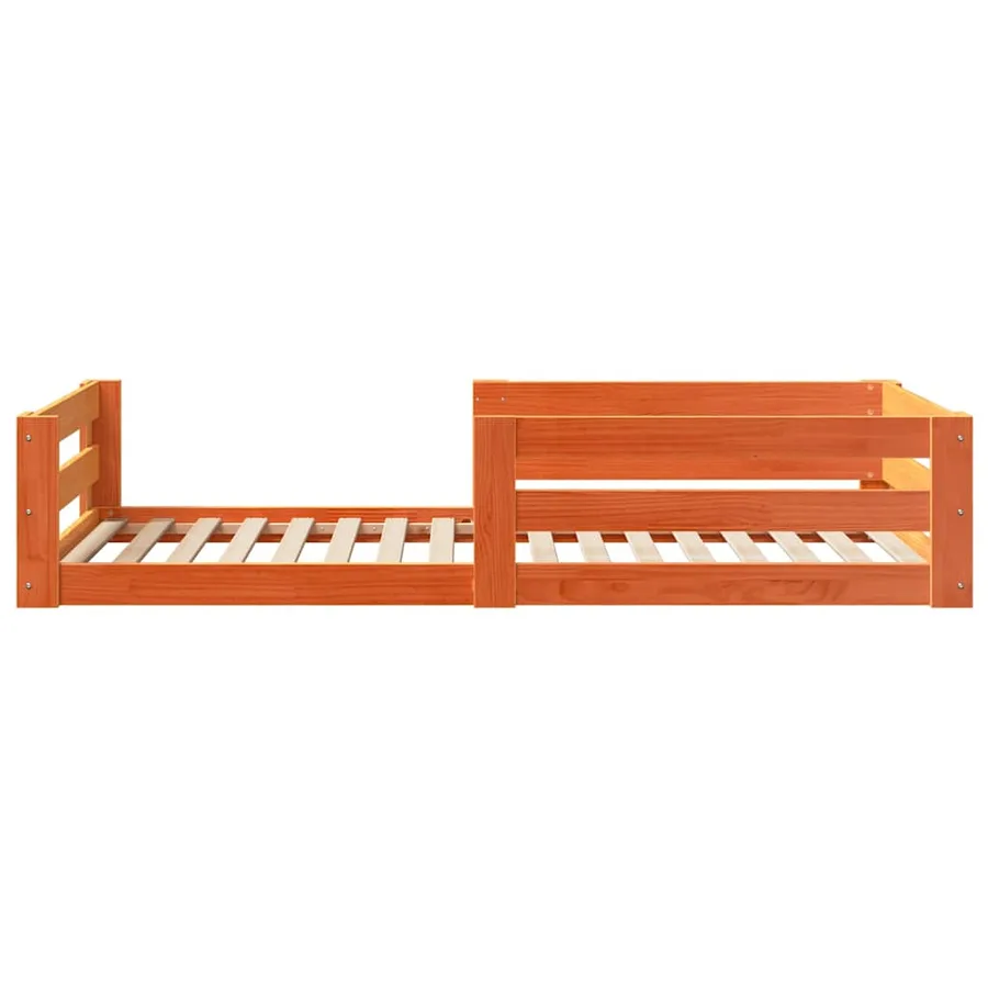 Cadre de lit sans matelas cire marron 75x190 cm bois pin massif - 5