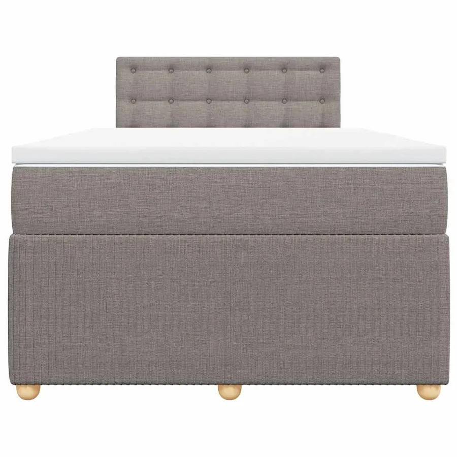 Sommier à lattes de lit avec matelas taupe 120x190 cm tissu - 4