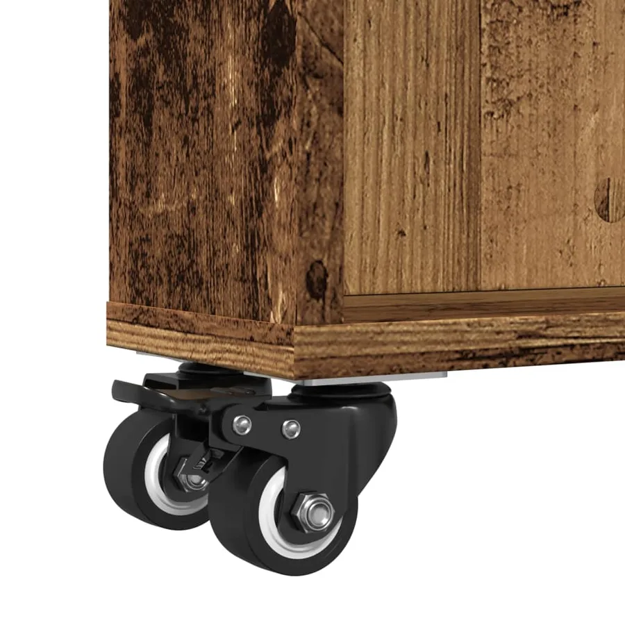 Chariot de rangement étroit vieux bois bois d'ingénierie - 8