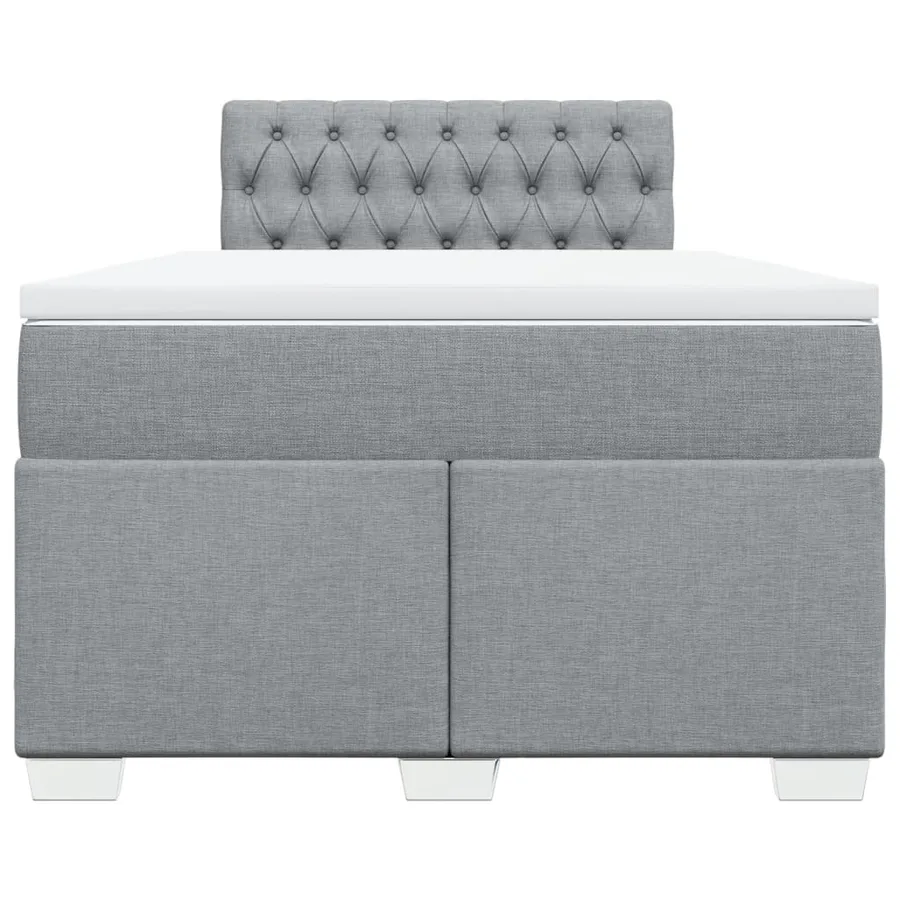 Sommier à lattes de lit et matelas gris clair 120x190 cm tissu - 6