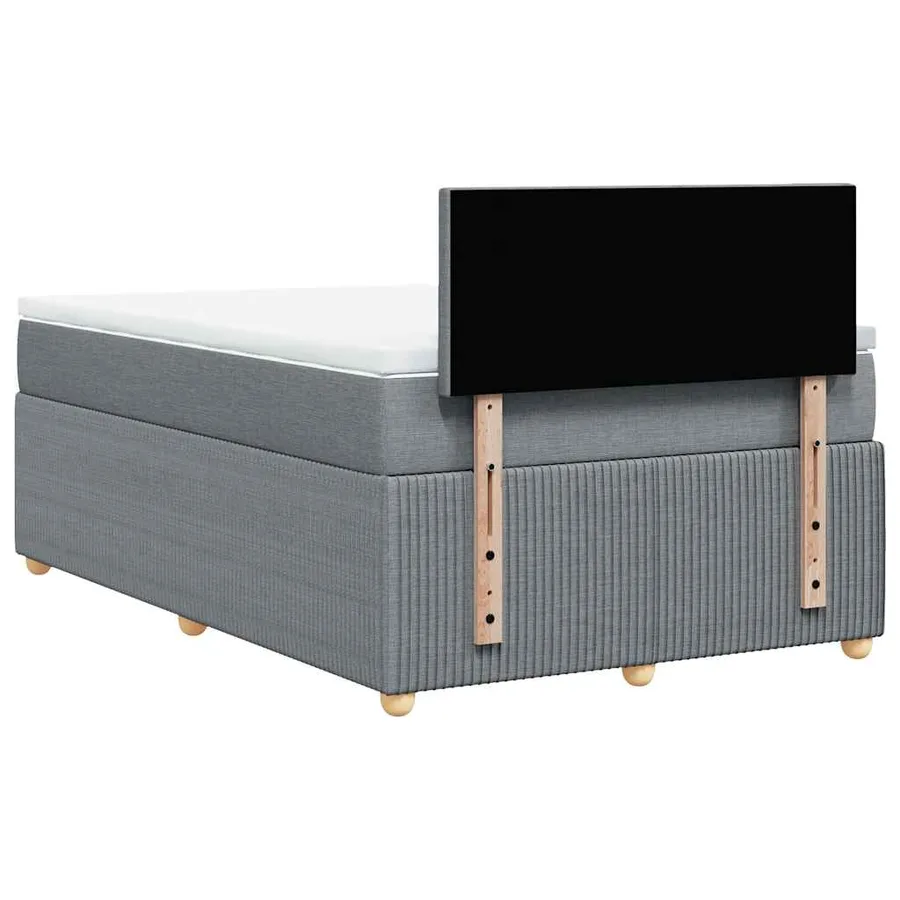 Sommier à lattes de lit et matelas gris clair 120x190 cm tissu - 8