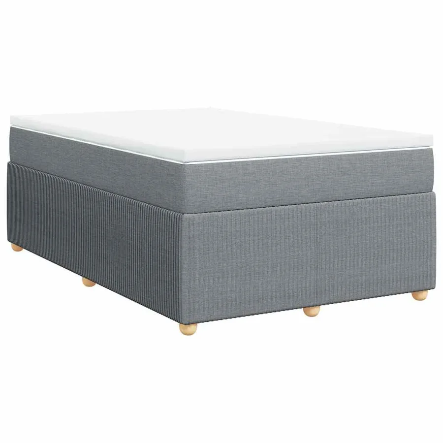 Sommier à lattes de lit et matelas gris clair 120x190 cm tissu - 2