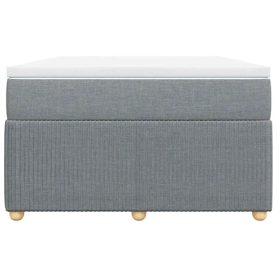 Sommier à lattes de lit et matelas gris clair 120x190 cm tissu - 4