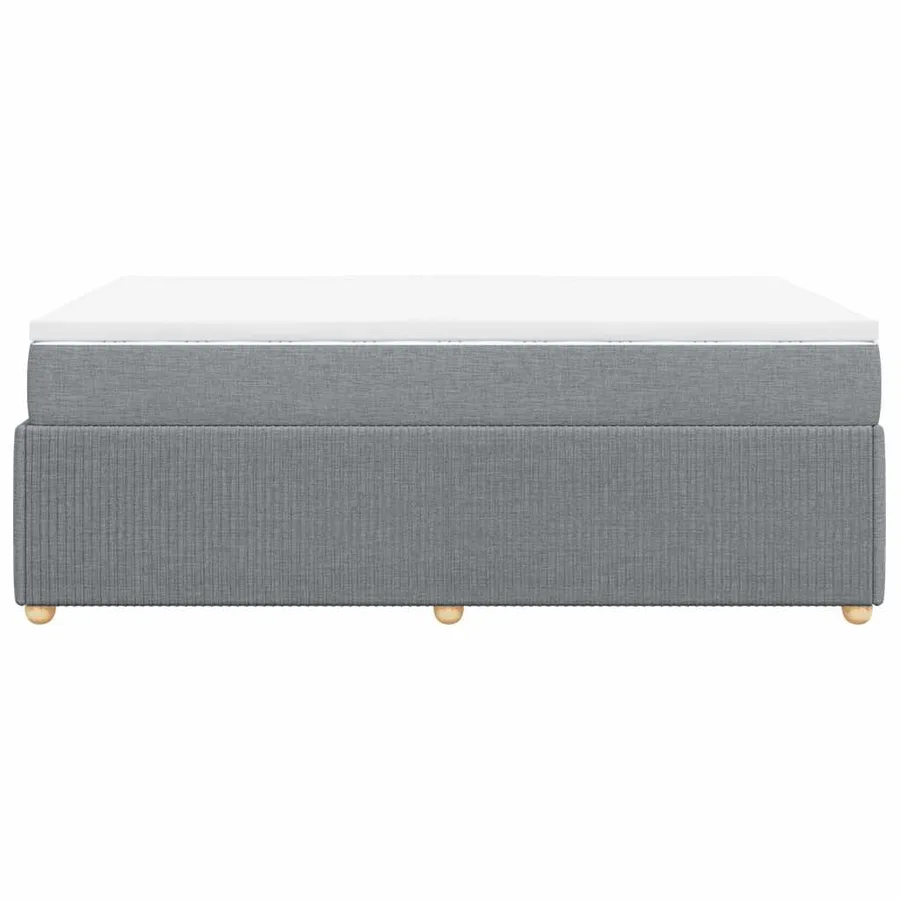 Sommier à lattes de lit et matelas gris clair 120x190 cm tissu - 5