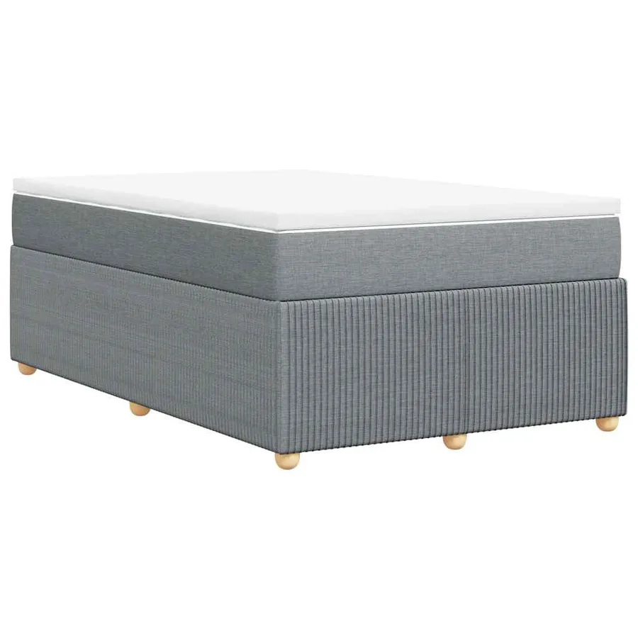 Sommier à lattes de lit et matelas gris clair 120x190 cm tissu - 6
