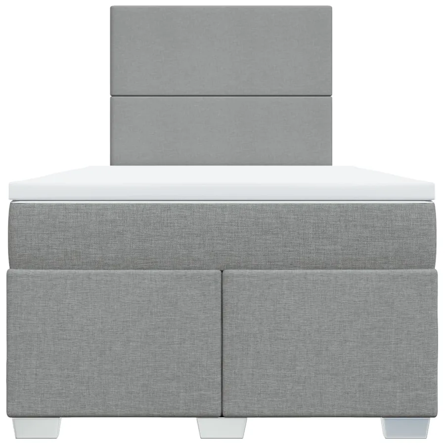 Sommier à lattes de lit et matelas gris clair 120x190 cm tissu - 4