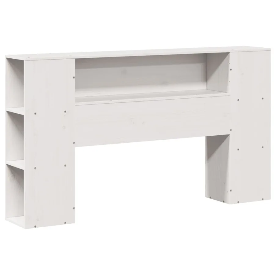 Lit bibliothèque sans matelas blanc 120x200 cm bois pin massif - 7