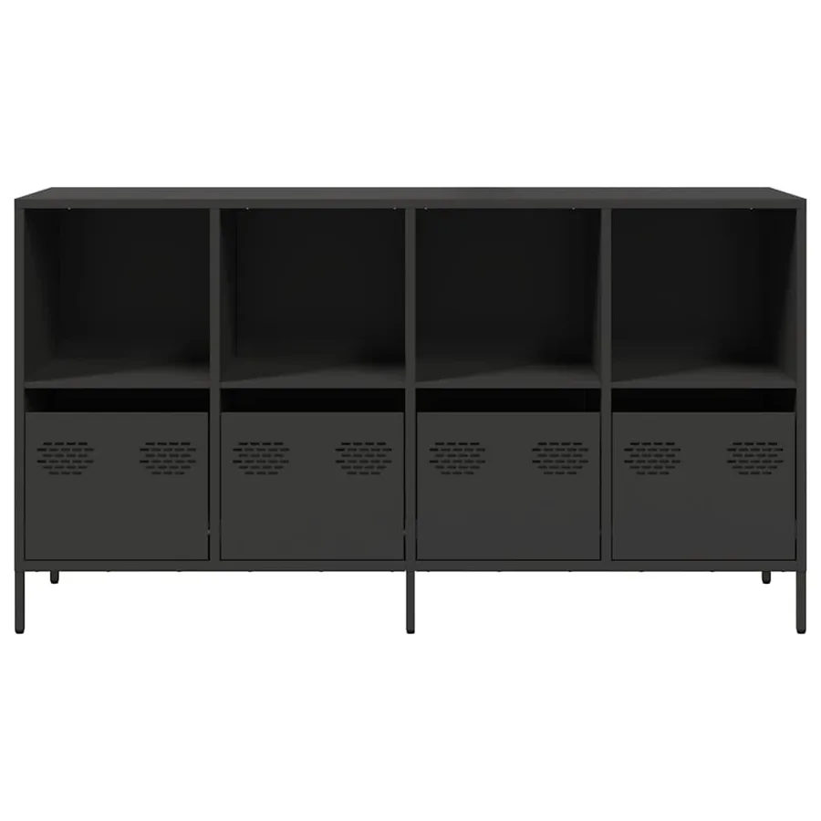 Buffet noir 135x39x73,5 cm acier laminé à froid - 5