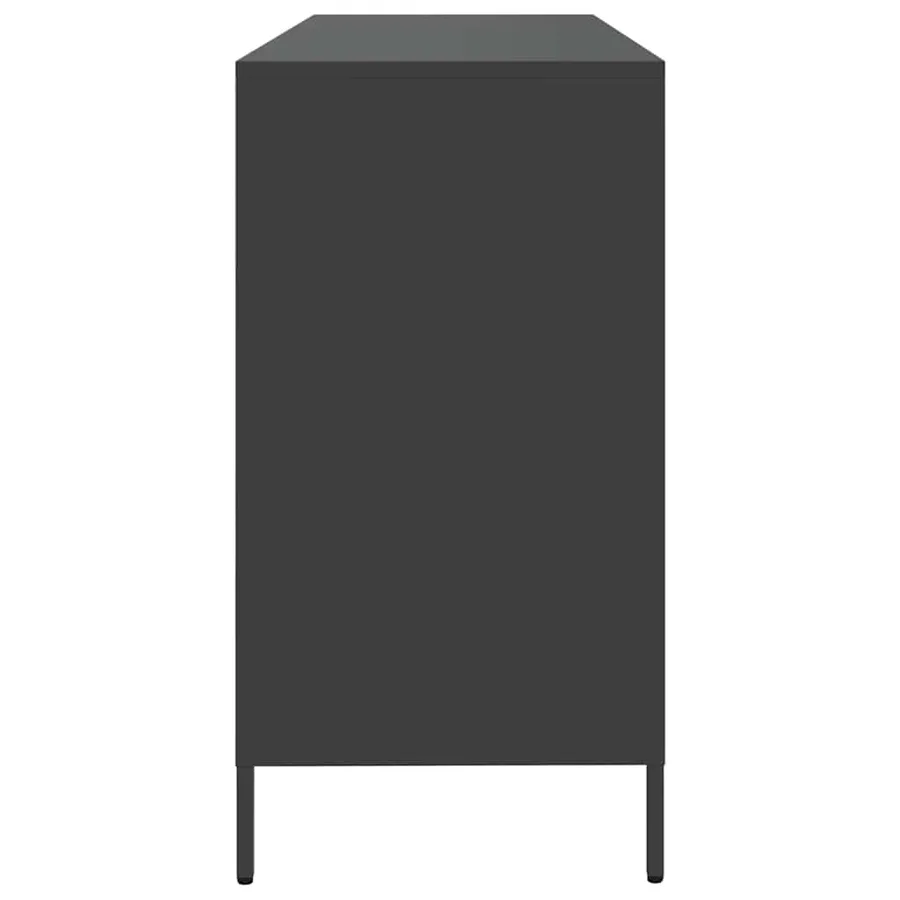 Buffet noir 135x39x73,5 cm acier laminé à froid - 6