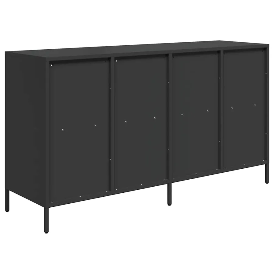 Buffet noir 135x39x73,5 cm acier laminé à froid - 7