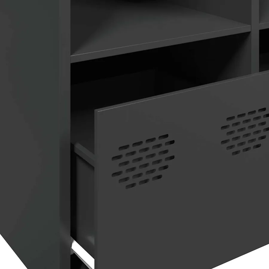 Buffet noir 135x39x73,5 cm acier laminé à froid - 9