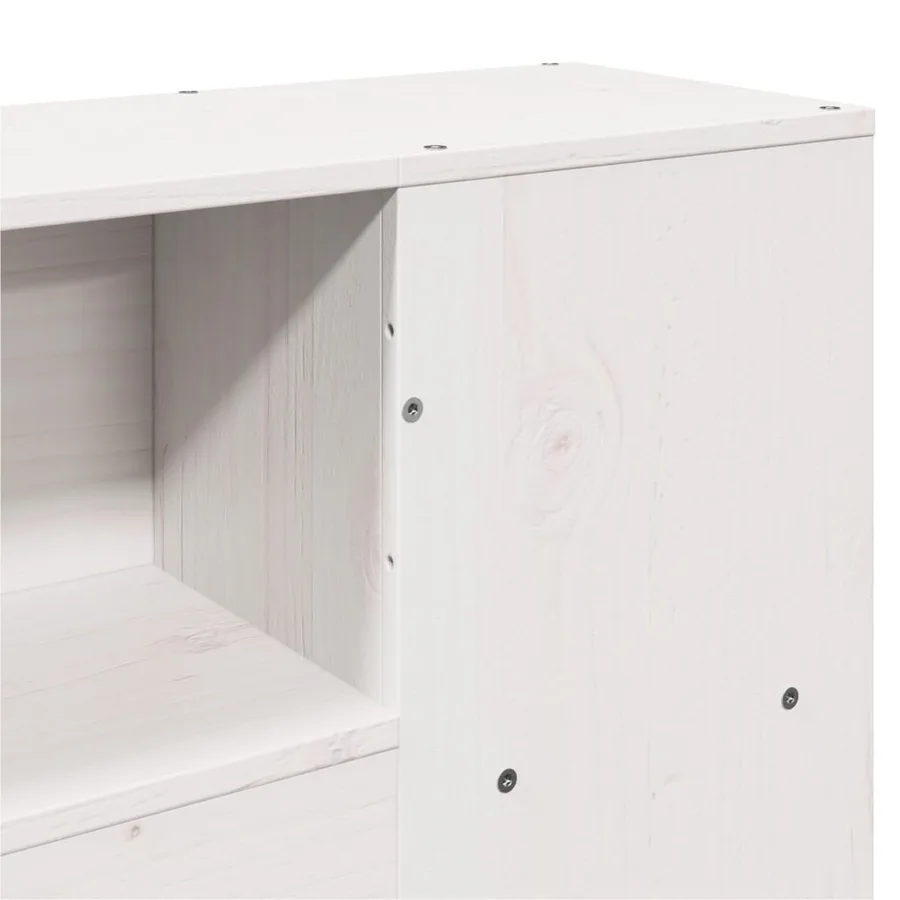 Cadre de lit sans matelas blanc 150x200 cm bois de pin massif - 10