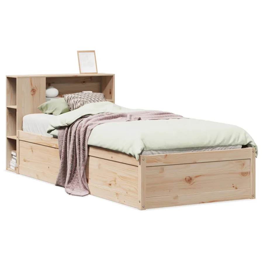 Cadre de lit sans matelas 75x190 cm bois de pin massif - 2