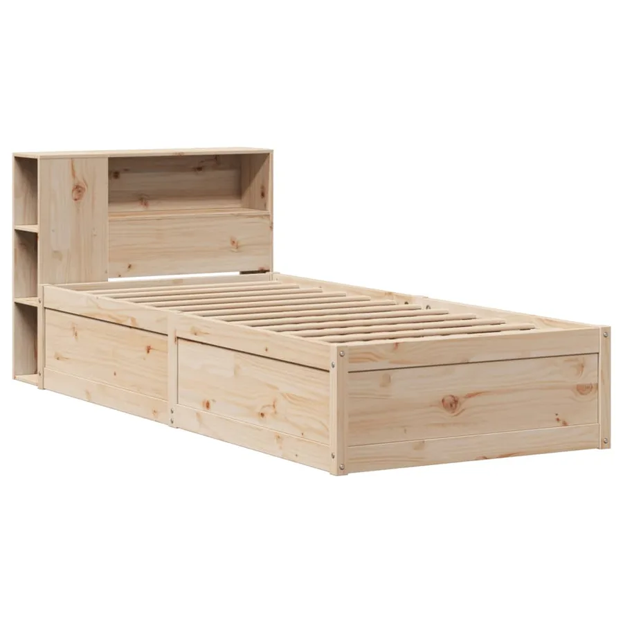 Cadre de lit sans matelas 75x190 cm bois de pin massif - 3