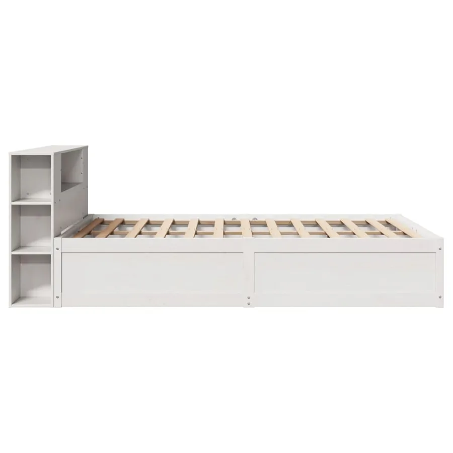 Cadre de lit sans matelas blanc 140x190 cm bois de pin massif - 6