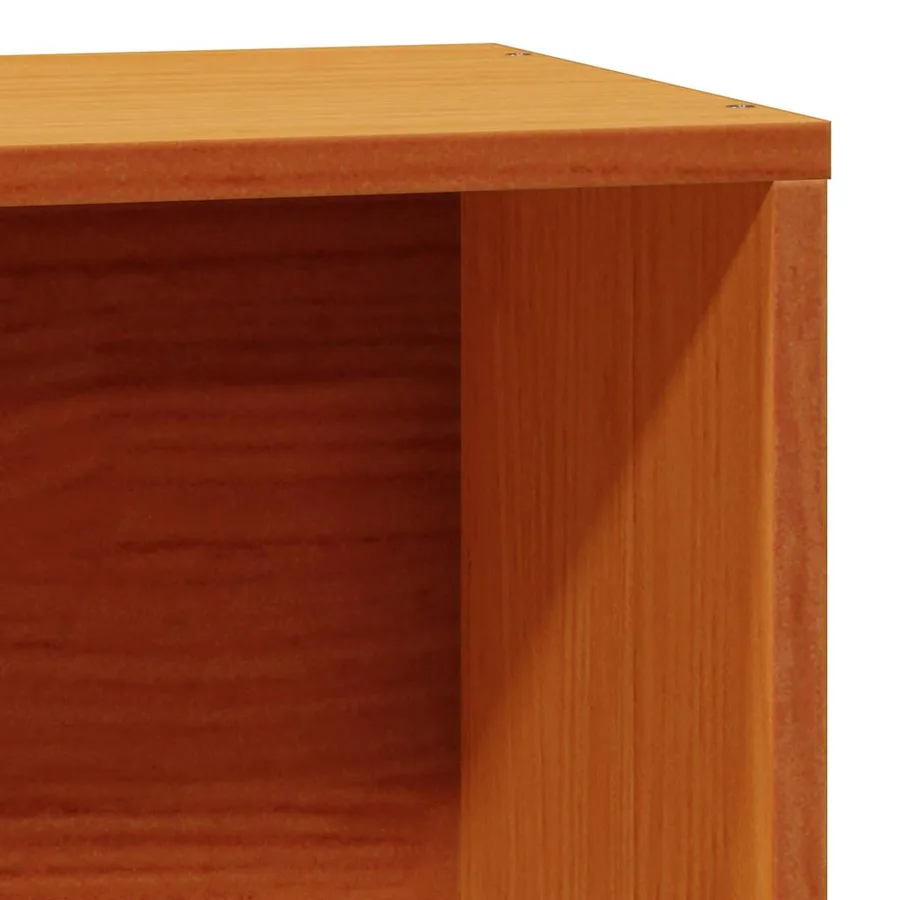 Lit bibliothèque sans matelas cire marron 100x200 cm pin massif - 9