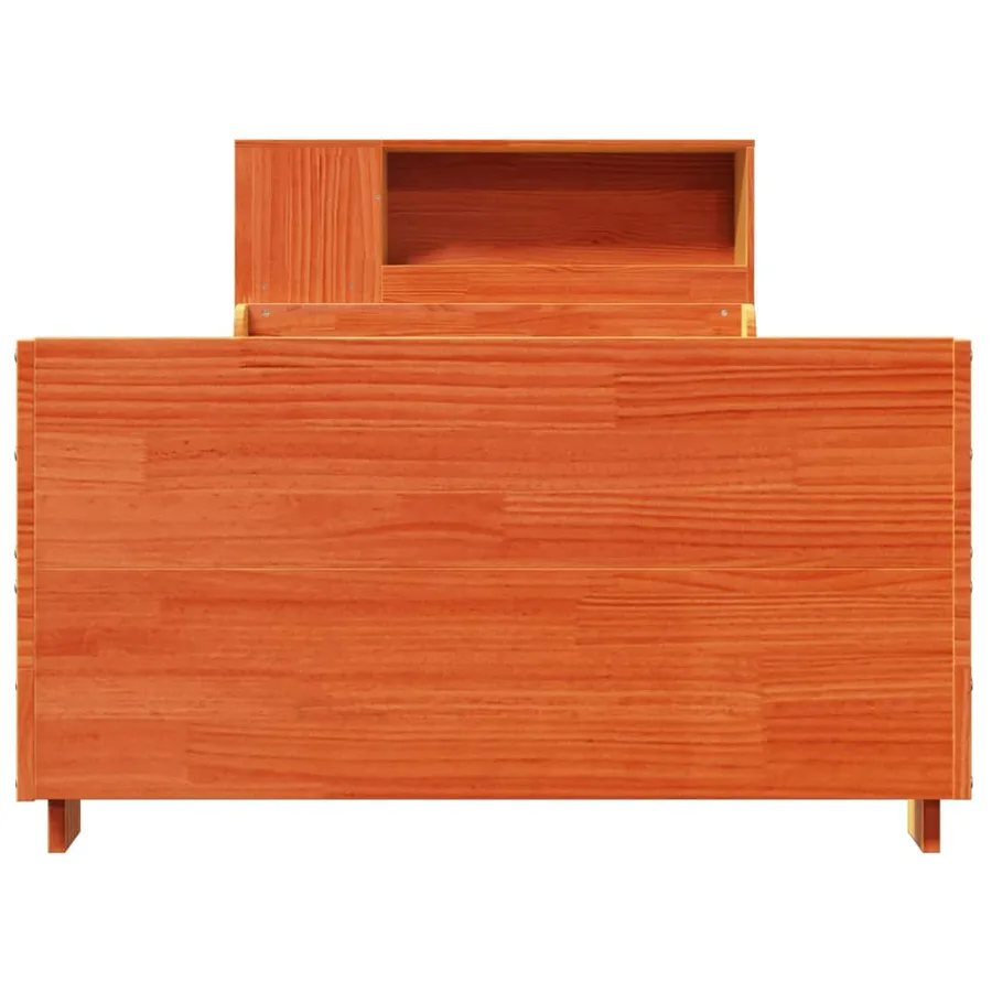 Cadre de lit sans matelas cire marron 100x200cm bois pin massif - 4