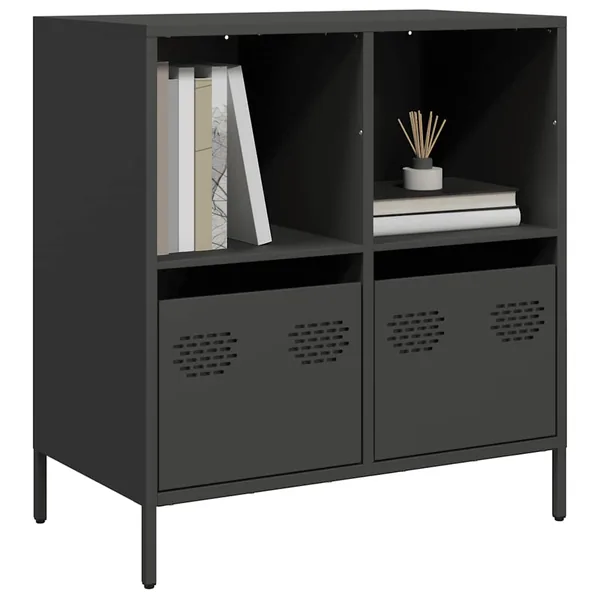 Buffet noir 68x39x73,5 cm acier laminé à froid